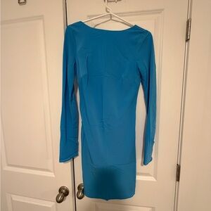 Elegant Blue Long Sleeve Dress